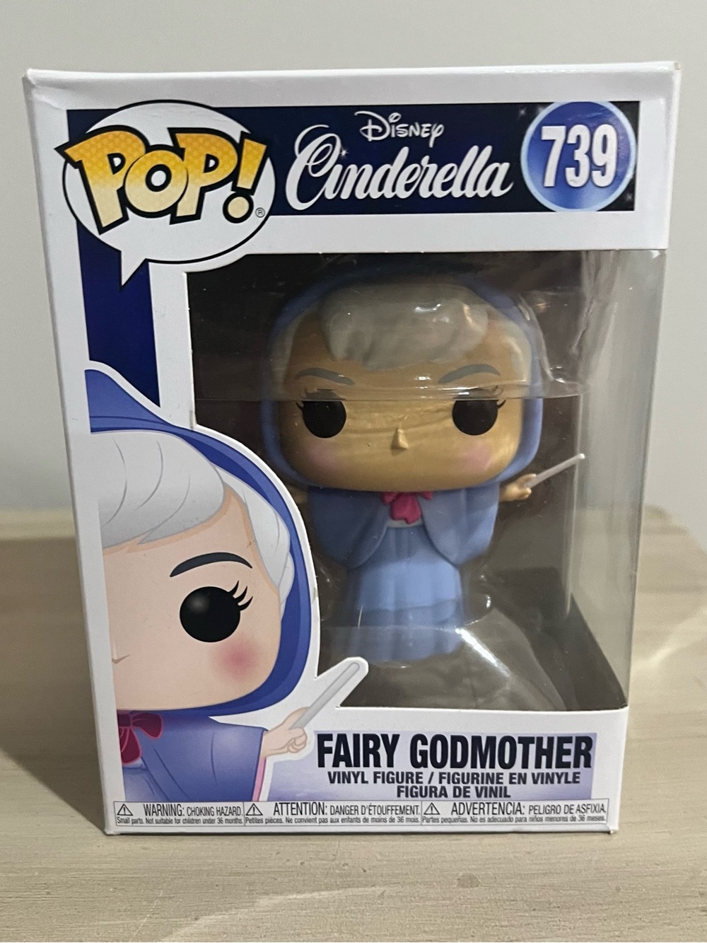 Funko Cinderella 739 Fairy Godmother Vinyl Figure - Light Blue Cloak w/ Pink Bow